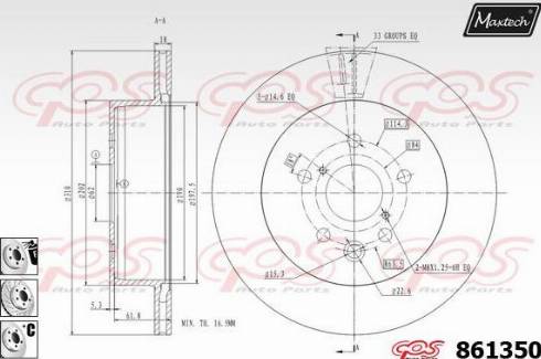 Maxtech 861350.6880 - Гальмівний диск avtolavka.club