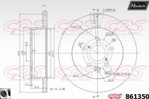 Maxtech 861350.0060 - Гальмівний диск avtolavka.club