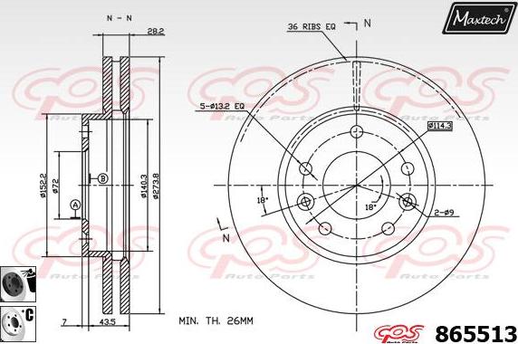 Maxtech 861350 - Гальмівний диск avtolavka.club