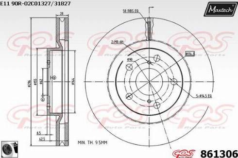 Maxtech 861306.0060 - Гальмівний диск avtolavka.club