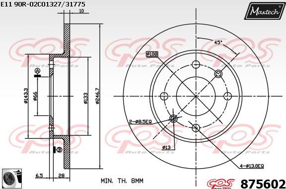 Maxtech 861300 - Гальмівний диск avtolavka.club