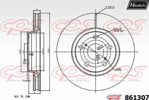 Maxtech 861307.0000 - Гальмівний диск avtolavka.club