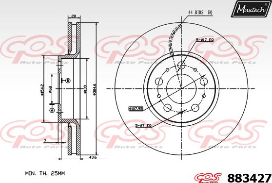 Maxtech 861307 - Гальмівний диск avtolavka.club