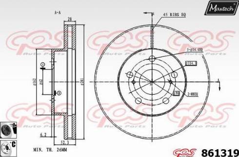 Maxtech 861319.6060 - Гальмівний диск avtolavka.club