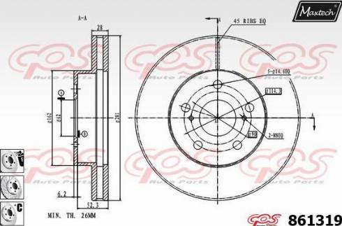 Maxtech 861319.6980 - Гальмівний диск avtolavka.club