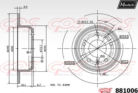 Maxtech 861319 - Гальмівний диск avtolavka.club