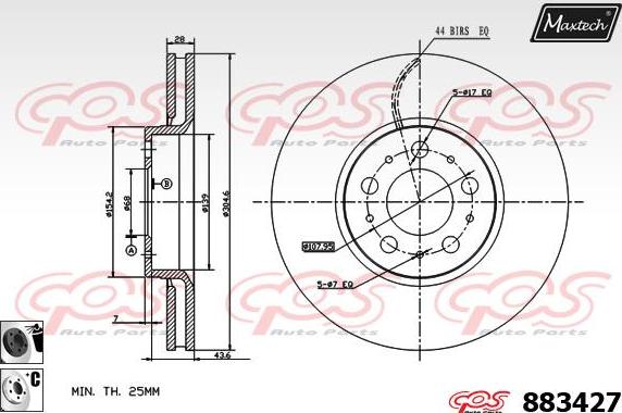 Maxtech 861310 - Гальмівний диск avtolavka.club