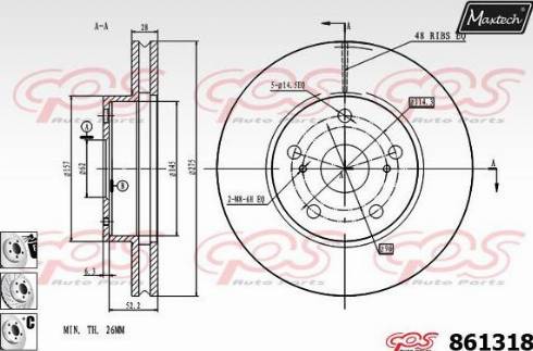 Maxtech 861318.6980 - Гальмівний диск avtolavka.club