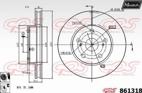 Maxtech 861318.6060 - Гальмівний диск avtolavka.club