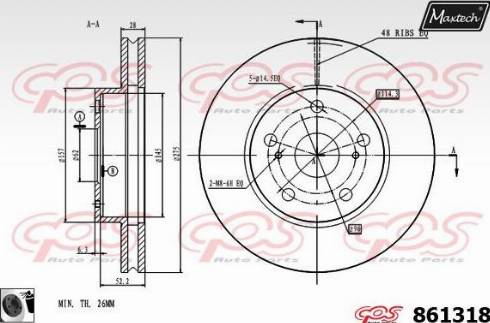 Maxtech 861318.0060 - Гальмівний диск avtolavka.club