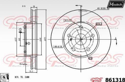 Maxtech 861318.0080 - Гальмівний диск avtolavka.club