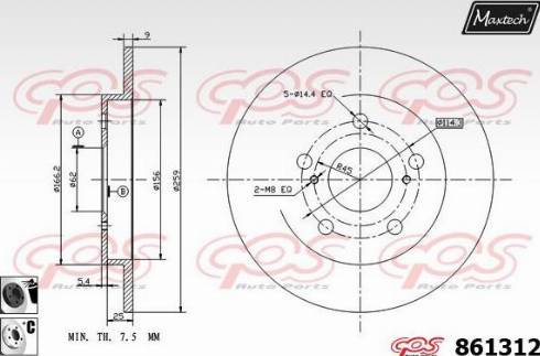 Maxtech 861312.6060 - Гальмівний диск avtolavka.club