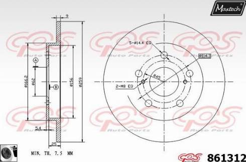 Maxtech 861312.0060 - Гальмівний диск avtolavka.club