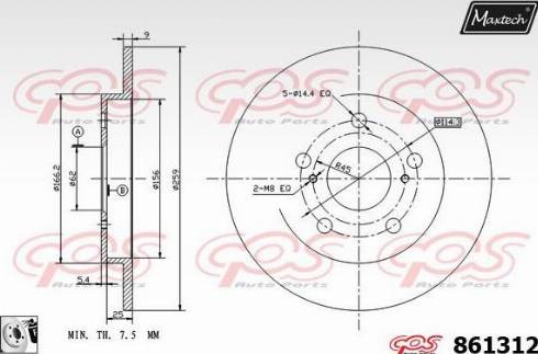 Maxtech 861312.0080 - Гальмівний диск avtolavka.club