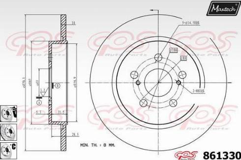 Maxtech 861330.6880 - Гальмівний диск avtolavka.club