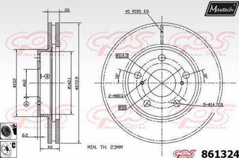 Maxtech 861324.6060 - Гальмівний диск avtolavka.club