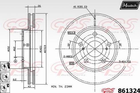 Maxtech 861324.6880 - Гальмівний диск avtolavka.club