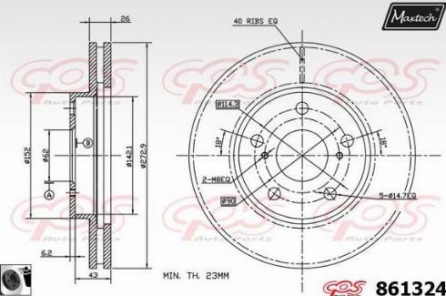 Maxtech 861324.0060 - Гальмівний диск avtolavka.club