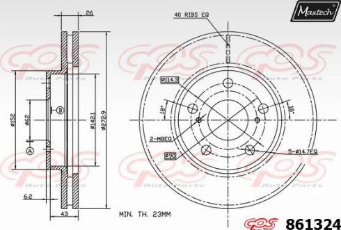 Maxtech 861324.0000 - Гальмівний диск avtolavka.club