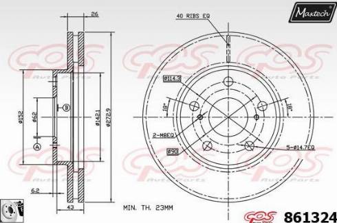 Maxtech 861324.0080 - Гальмівний диск avtolavka.club