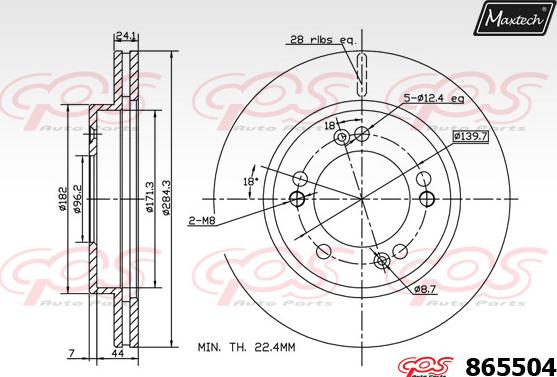 Maxtech 861324 - Гальмівний диск avtolavka.club