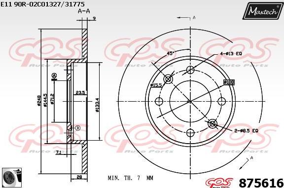 Maxtech 861322 - Гальмівний диск avtolavka.club