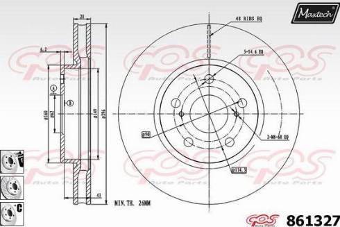 Maxtech 861327.6880 - Гальмівний диск avtolavka.club