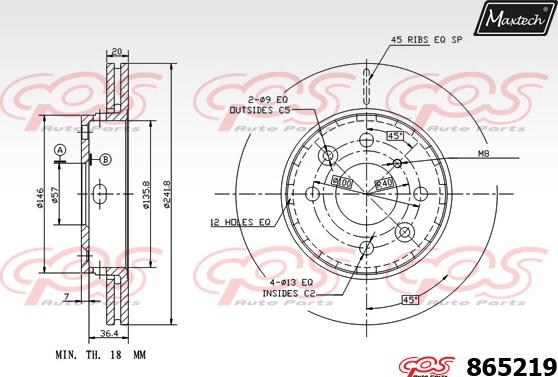 Maxtech 861327 - Гальмівний диск avtolavka.club