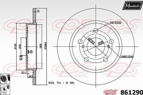 Maxtech 861290.6060 - Гальмівний диск avtolavka.club