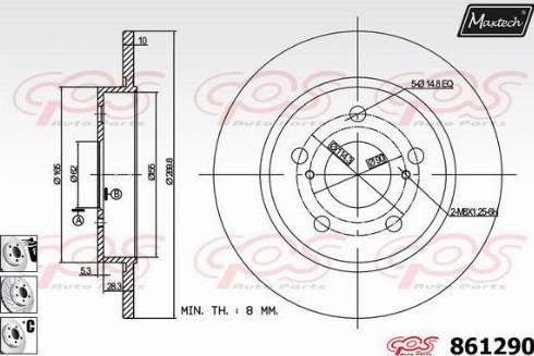 Maxtech 861290.6880 - Гальмівний диск avtolavka.club