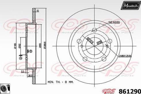 Maxtech 861290.0060 - Гальмівний диск avtolavka.club