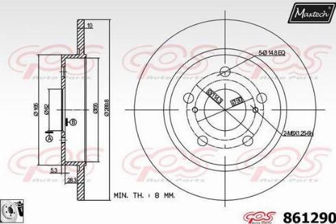 Maxtech 861290.0080 - Гальмівний диск avtolavka.club