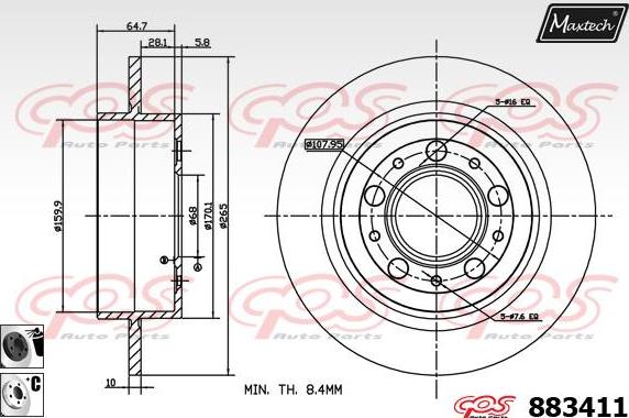 Maxtech 861290 - Гальмівний диск avtolavka.club