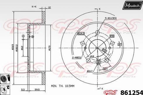 Maxtech 861254.6060 - Гальмівний диск avtolavka.club