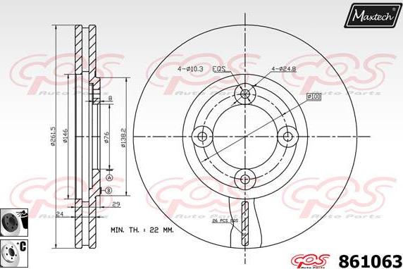 Maxtech 861254 - Гальмівний диск avtolavka.club