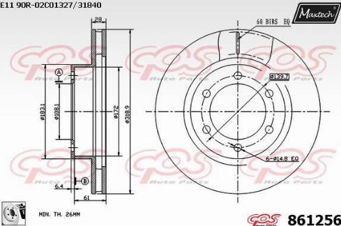 Maxtech 861256.0080 - Гальмівний диск avtolavka.club