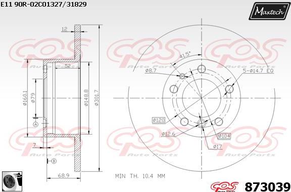 Maxtech 861256 - Гальмівний диск avtolavka.club