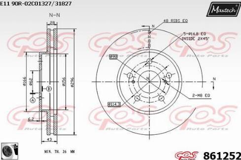 Maxtech 861252.0060 - Гальмівний диск avtolavka.club