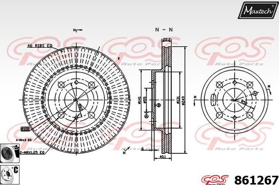 Maxtech 861252 - Гальмівний диск avtolavka.club