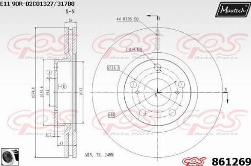 Maxtech 861269.0060 - Гальмівний диск avtolavka.club