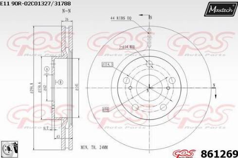 Maxtech 861269.0080 - Гальмівний диск avtolavka.club