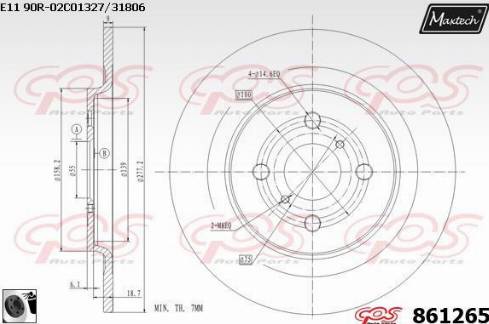 Maxtech 861265.0060 - Гальмівний диск avtolavka.club