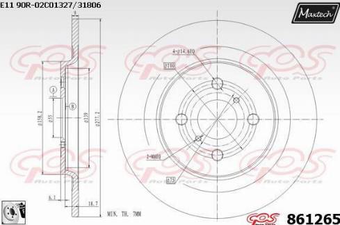 Maxtech 861265.0080 - Гальмівний диск avtolavka.club