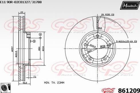 Maxtech 861209.0060 - Гальмівний диск avtolavka.club