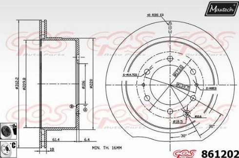 Maxtech 861202.6060 - Гальмівний диск avtolavka.club