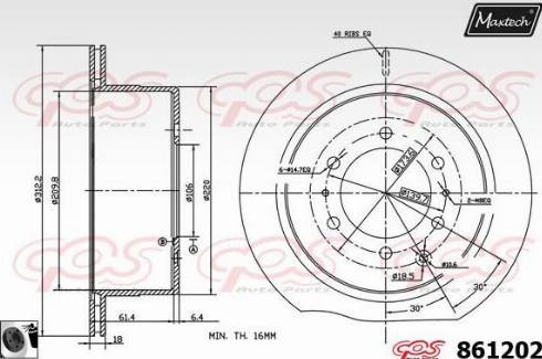 Maxtech 861202.0060 - Гальмівний диск avtolavka.club