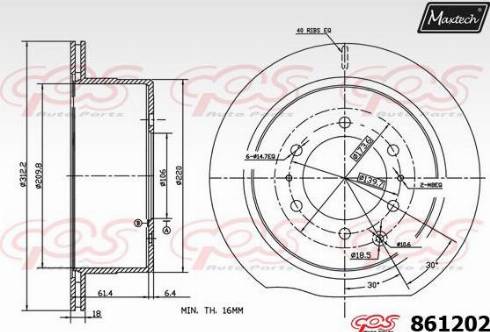 Maxtech 861202.0000 - Гальмівний диск avtolavka.club