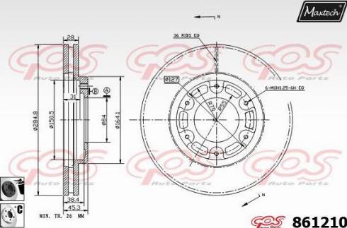 Maxtech 861210.6060 - Гальмівний диск avtolavka.club