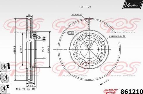 Maxtech 861210.6880 - Гальмівний диск avtolavka.club