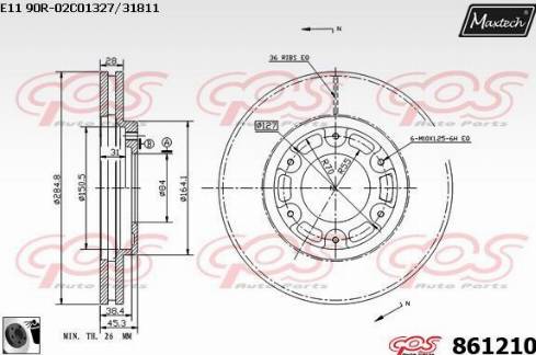 Maxtech 861210.0060 - Гальмівний диск avtolavka.club